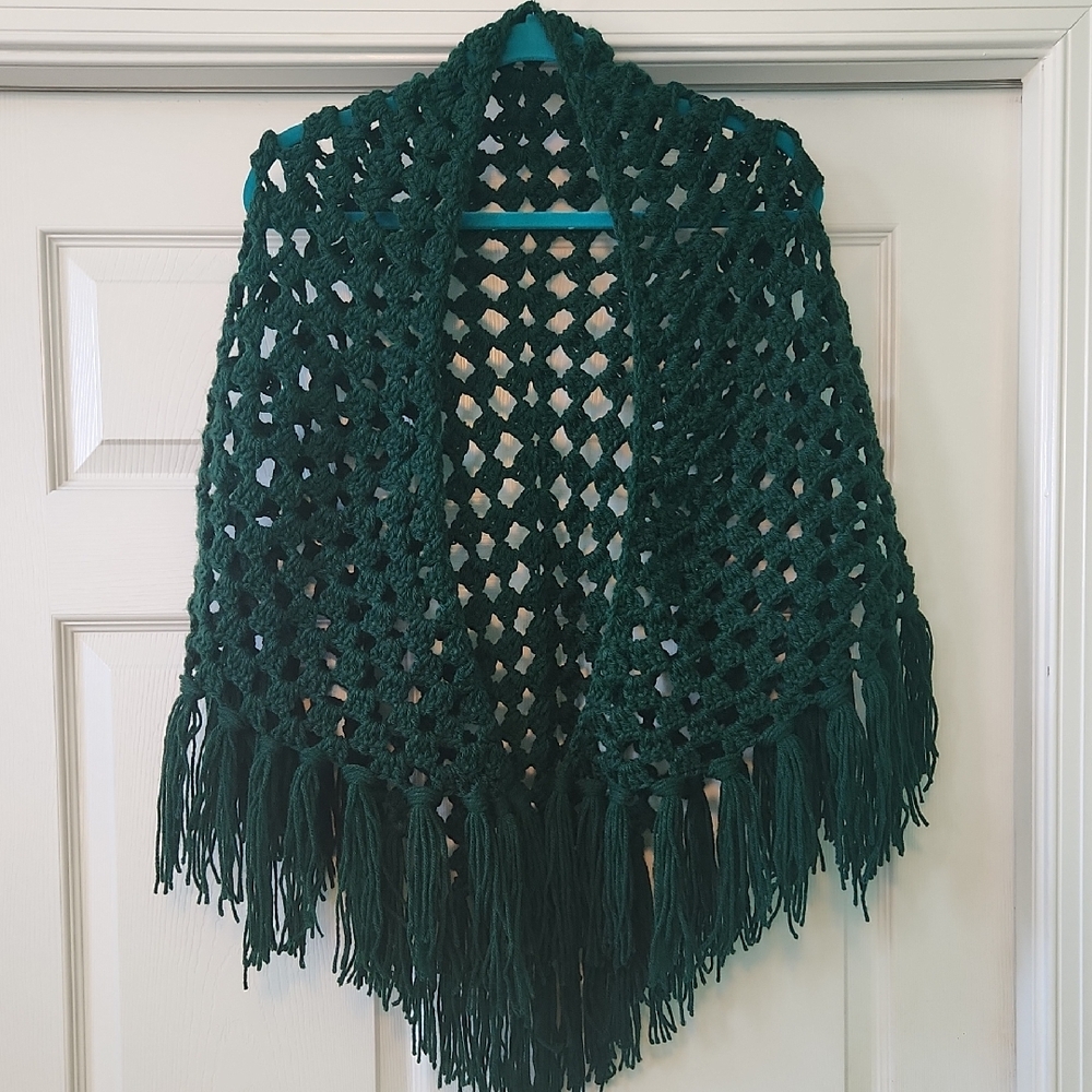 Elegant Green Crochet Scarf
